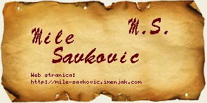 Mile Savković vizit kartica